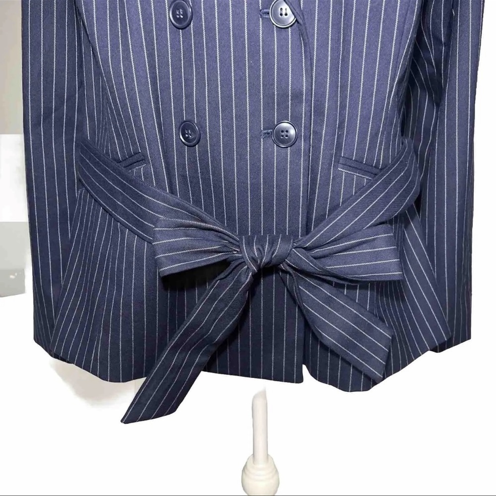 Lane Bryant Belted Blazer Navy Size 14 Classic Suit Coat Jacket Formal Business - Picture 6 of 15